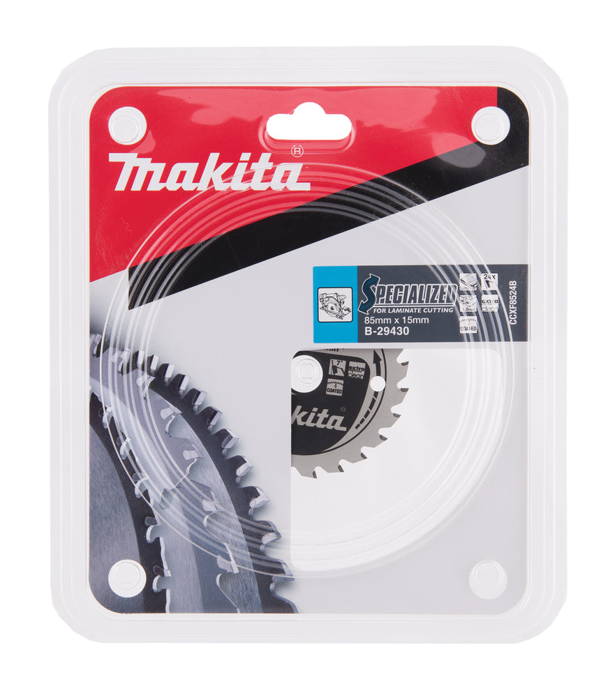 Ny äkta Makita B-29430 Cirkulär Saw Blade HM 85mm x 15mm x 1mm 24T