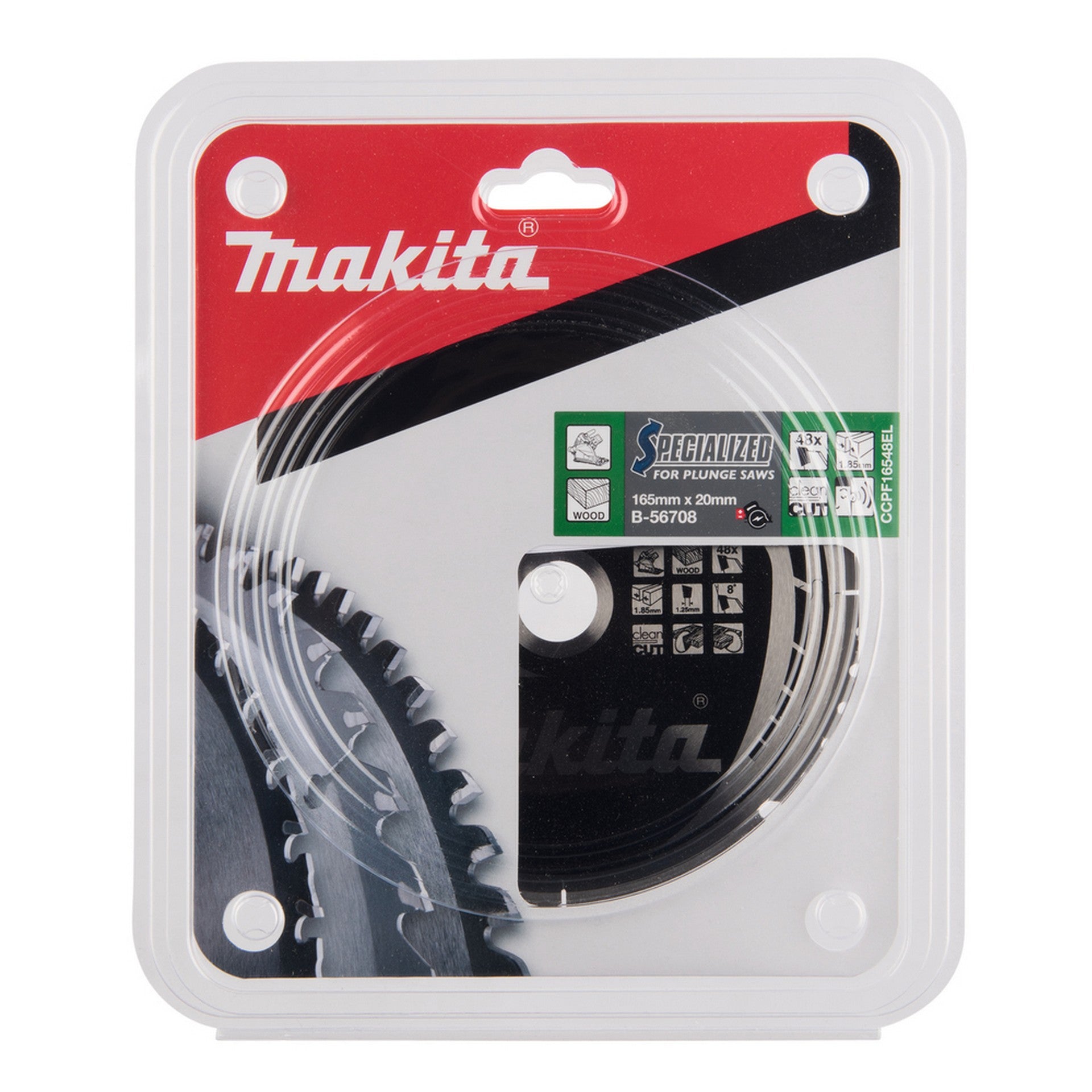 Nieuwe echte Makita B-56708 Cirkelzaagmes HM 165 mm x 20 mm x 1,85 mm 48t