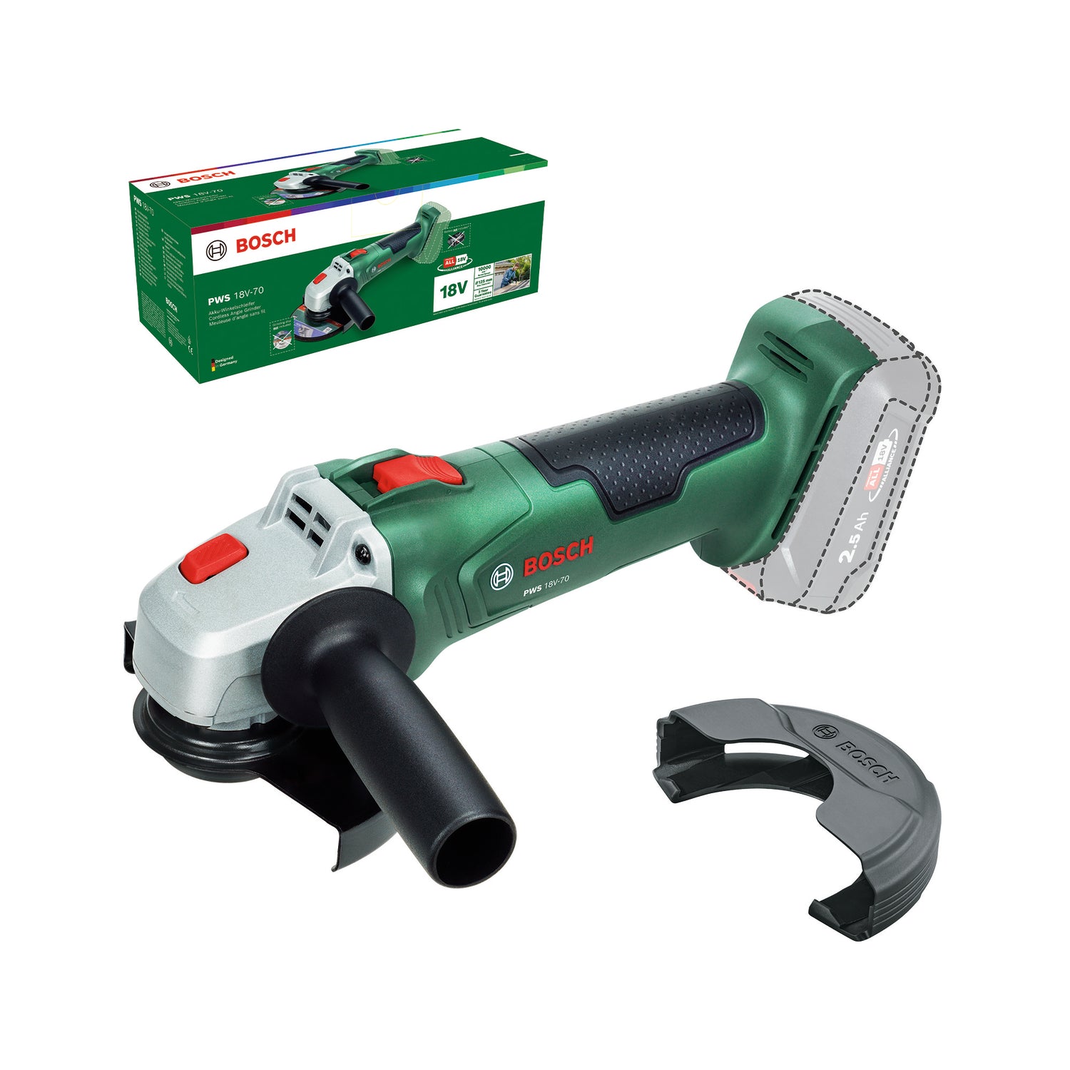 Bosch PWS 18V-70 solo, 125mm Akunurklihvmasin 06033E6001