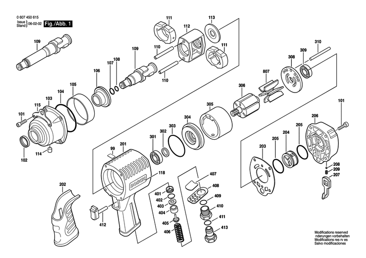 Bosch 0607450615 — взрыв-схема, лист 1