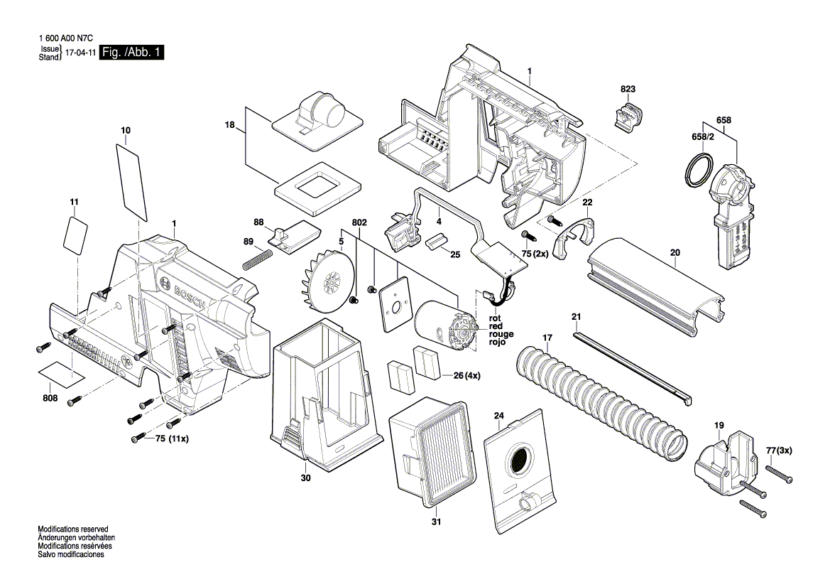 Neuer Original-Gleichstrommotor 1607000CA3 von Bosch