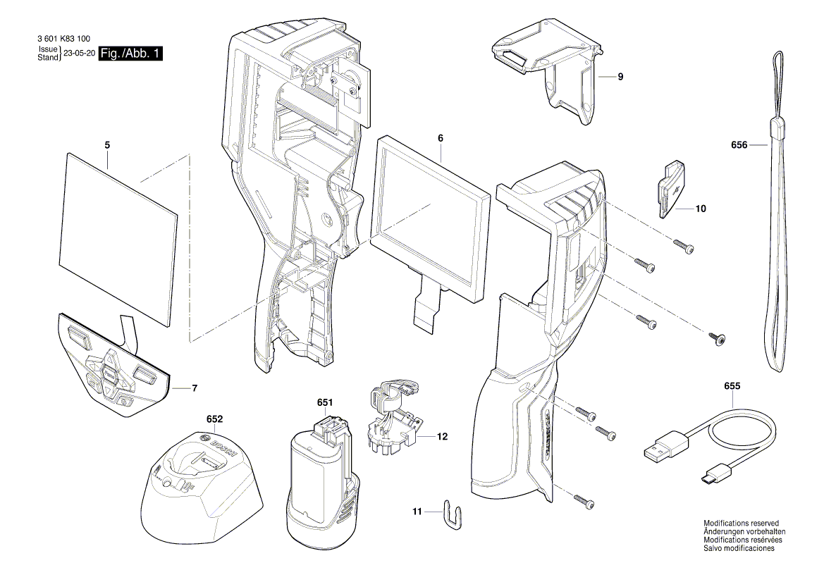 Uusi aito Bosch 1600A00S46 -näppäimistö