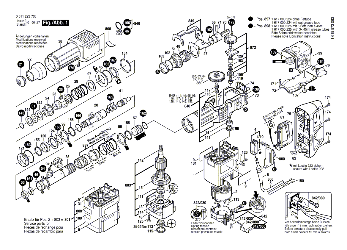 Ny äkta Bosch 1617000992 Impact Mechanism Housing