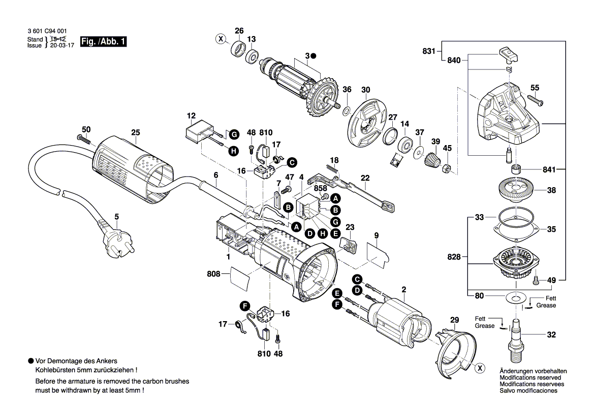 Neue Original-Schleifspindel 1619P06419 von Bosch