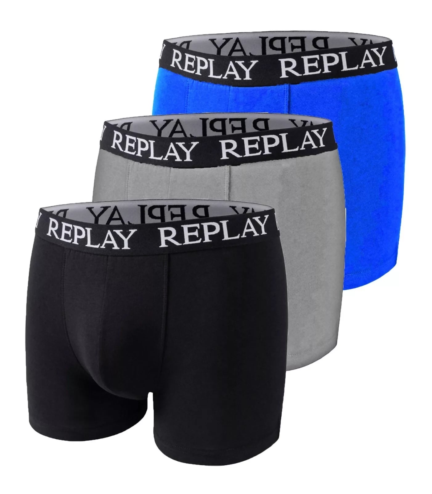 REPLAY MENS TRUNKS BOXER SHORTS 3 PACK Underkläder Bomulls Elasticated M-XL