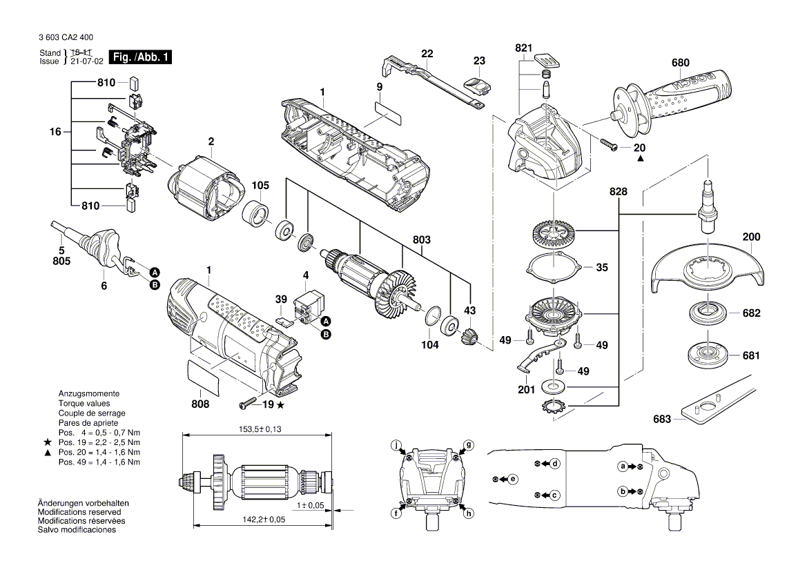 Ny ekte Bosch 16063332cn Pinion