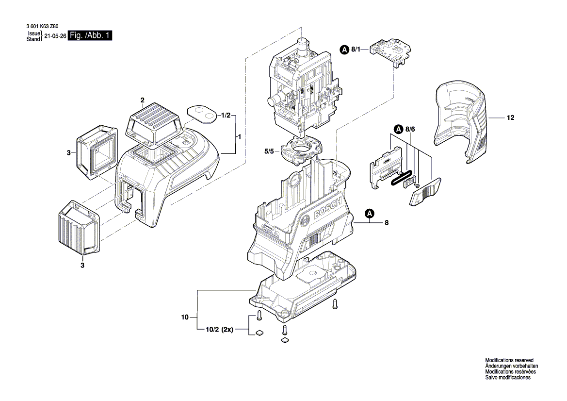 NOUVELLE ASSEMBLAGE BOSCH 1600A021TU