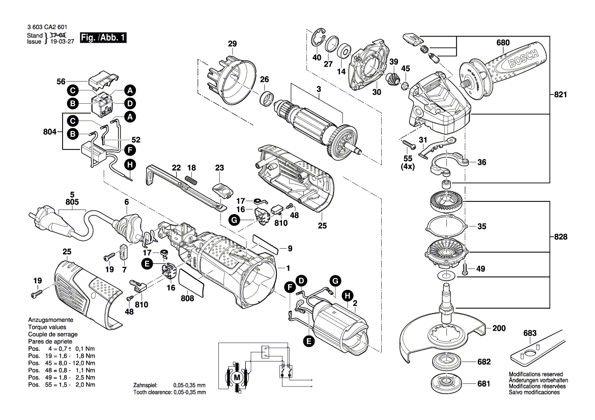 Ny ekte Bosch 1600A00H39 tilkoblingskabel