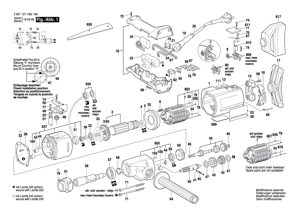 Neuer echter Bosch 3605132027 Griff