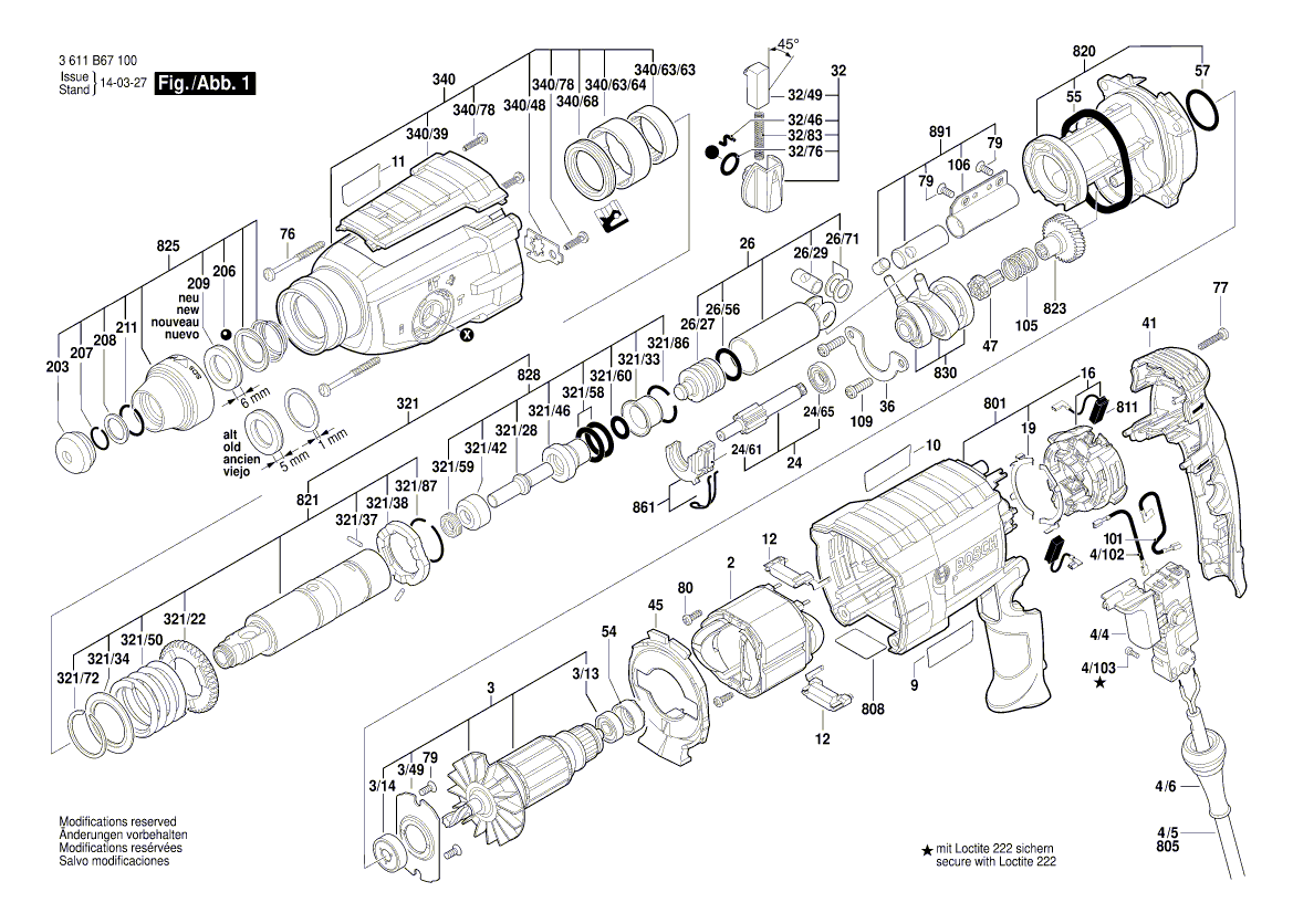 Nieuwe echte Bosch 1610102084 Stuwring