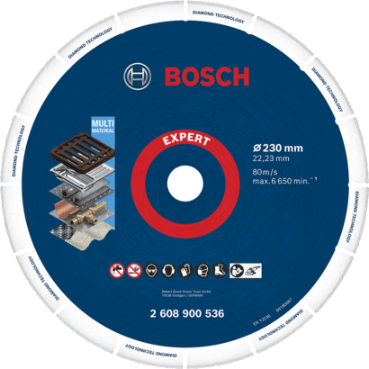 Nouveau véritable bosch 2608900536 Roue en métal diamant experte Disques de coupe de grande taille