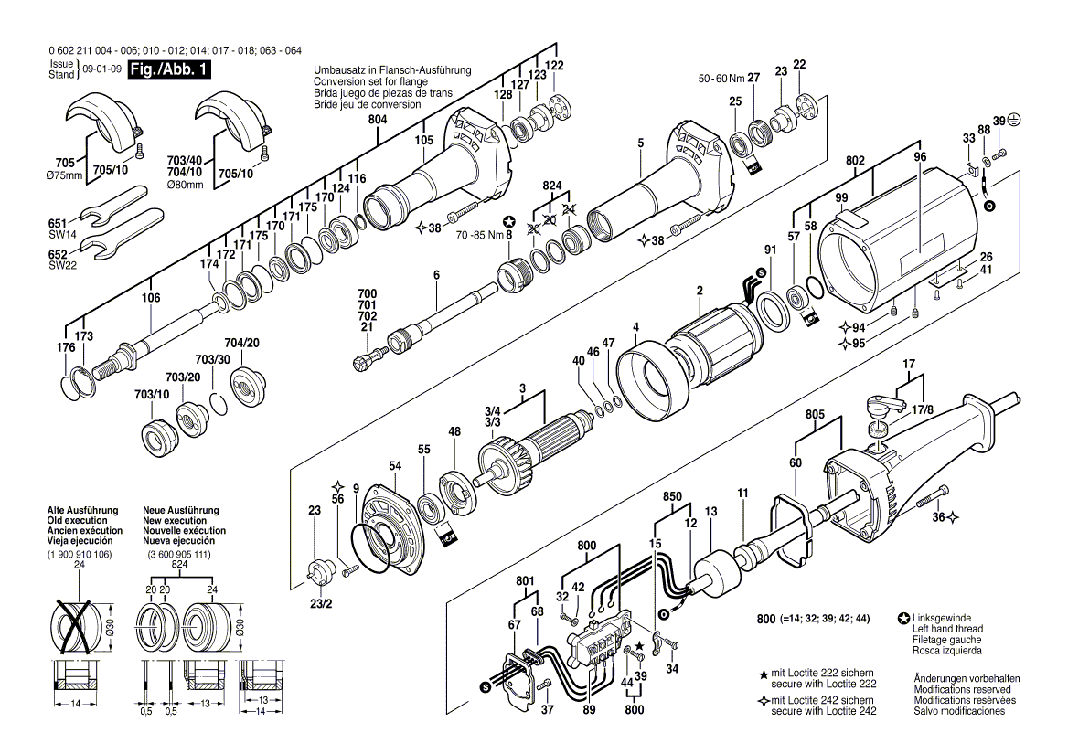 Neuer Original Bosch 1607950505 Einkopf-Motorschlüssel