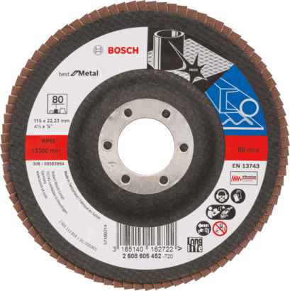 New Genuine Bosch 2608605452 X571 Best for Metal Flap Discs, Straight Version