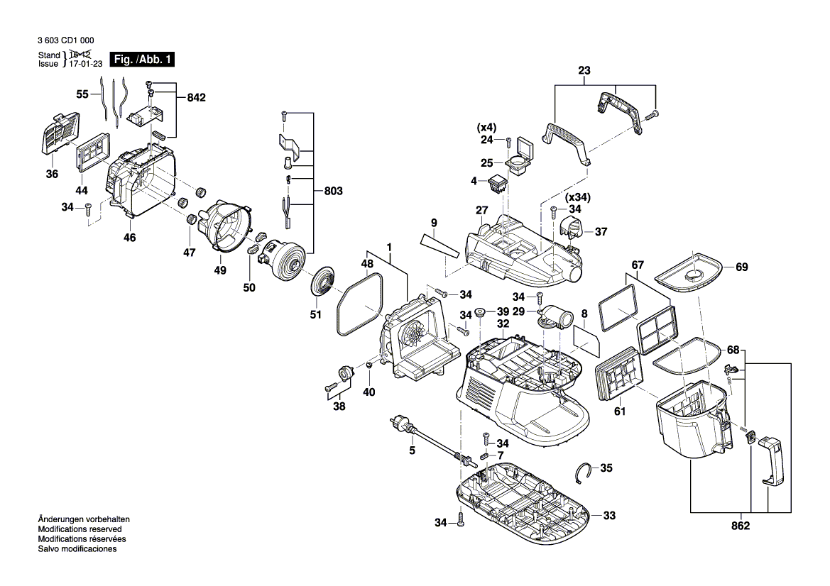 New Genuine Bosch 1619PB0820 Printed Circuit Board