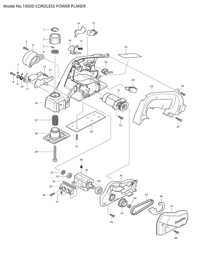 Makita 1050D — сборочный чертёж, лист 1, деталь 629732-6 поз. 021