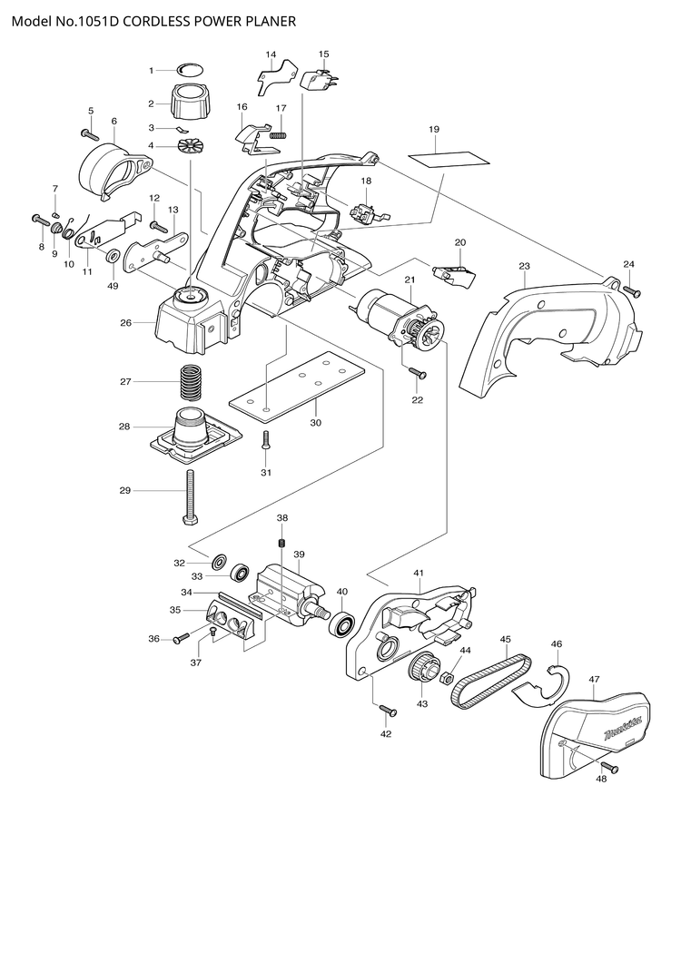 Makita 1051D — сборочный чертёж, лист 1, деталь 629759-6 поз. 021