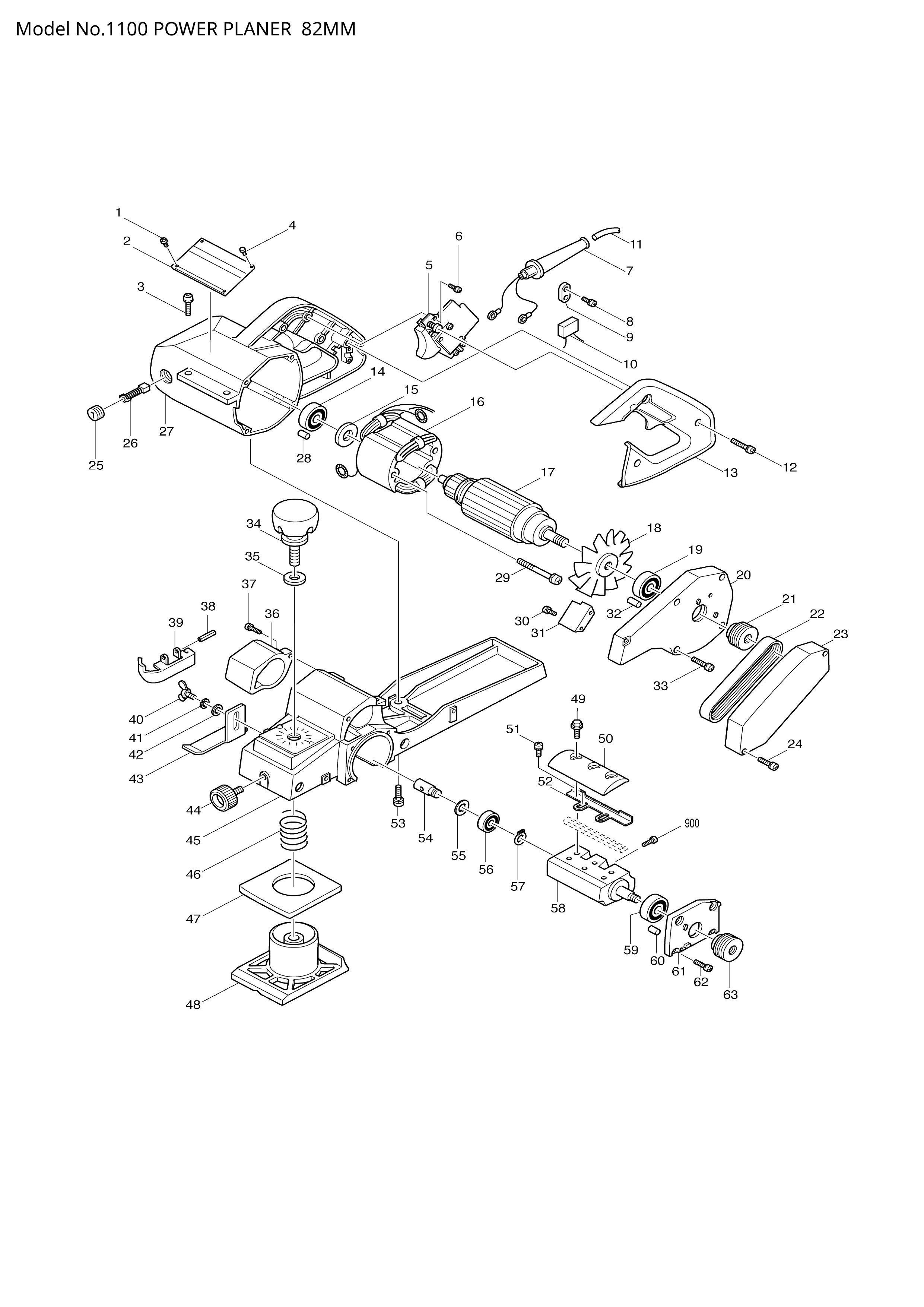 Makita 1100 — сборочный чертёж, лист 1, деталь 513398-1 поз. 017C1