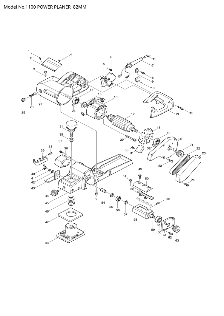 Makita 1100 — сборочный чертёж, лист 1, деталь 513398-1 поз. 017C1