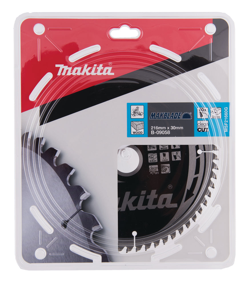 Nieuwe echte Makita B-09058 Makblade Mitre Saw Blade 216 mm x 30 mm x 2,3 mm 60t