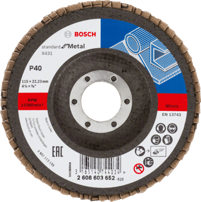 Nieuwe echte Bosch 2608603652 X431 Standaard voor metalen flapschijven, schuine versie