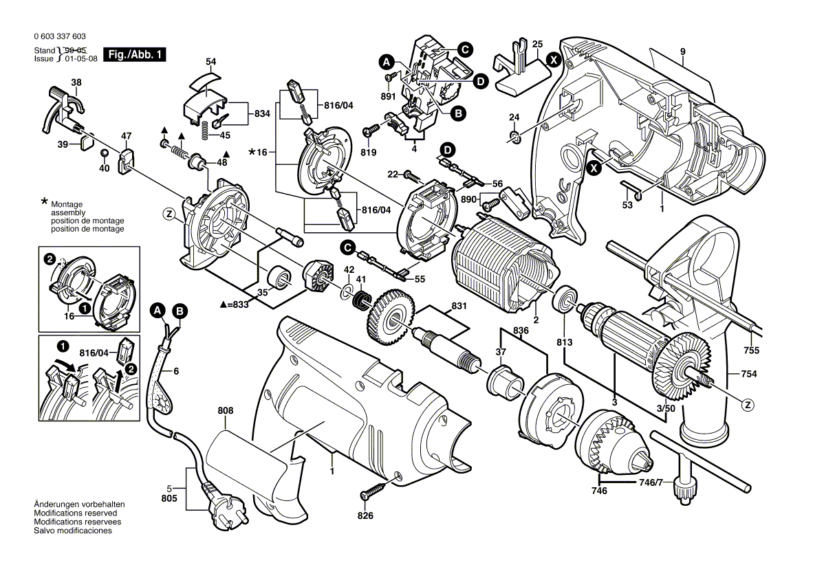 New Genuine Bosch 2603231040 Push-Button