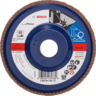 New Genuine Bosch 2608607323 X571 Best for Metal Flap Discs, Angled Version For