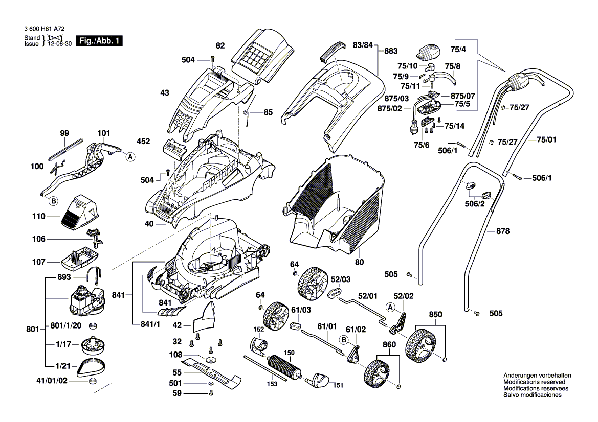 Ny ekte Bosch F016L66158 Mower Deck