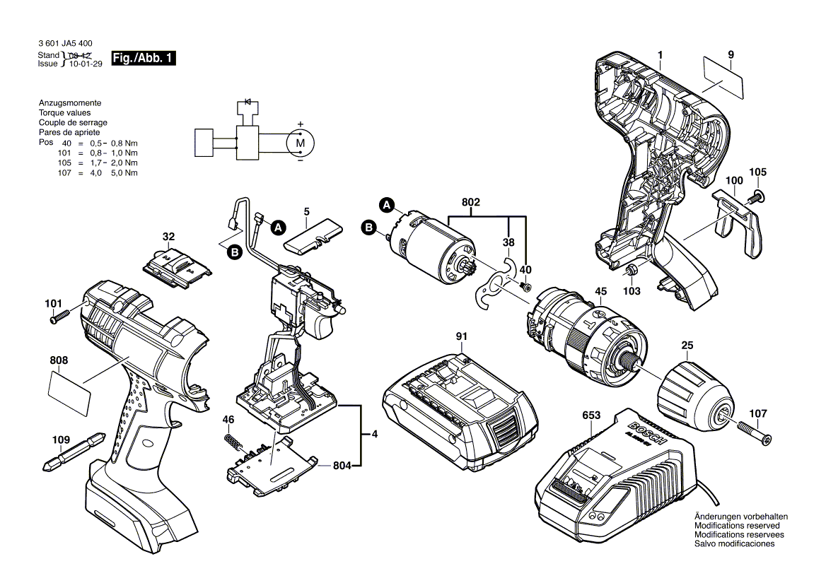 New Genuine Bosch 2609199338 Motor Spare Parts Set