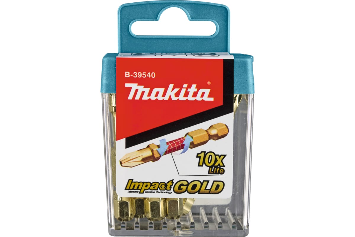 New Makita B-39540 Impact Gold PZ2 50mm Screwdriver Bit Set (1pack=10pcs)