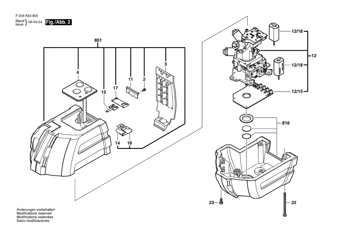 Ny ekte Bosch 2610A08456 tastatur