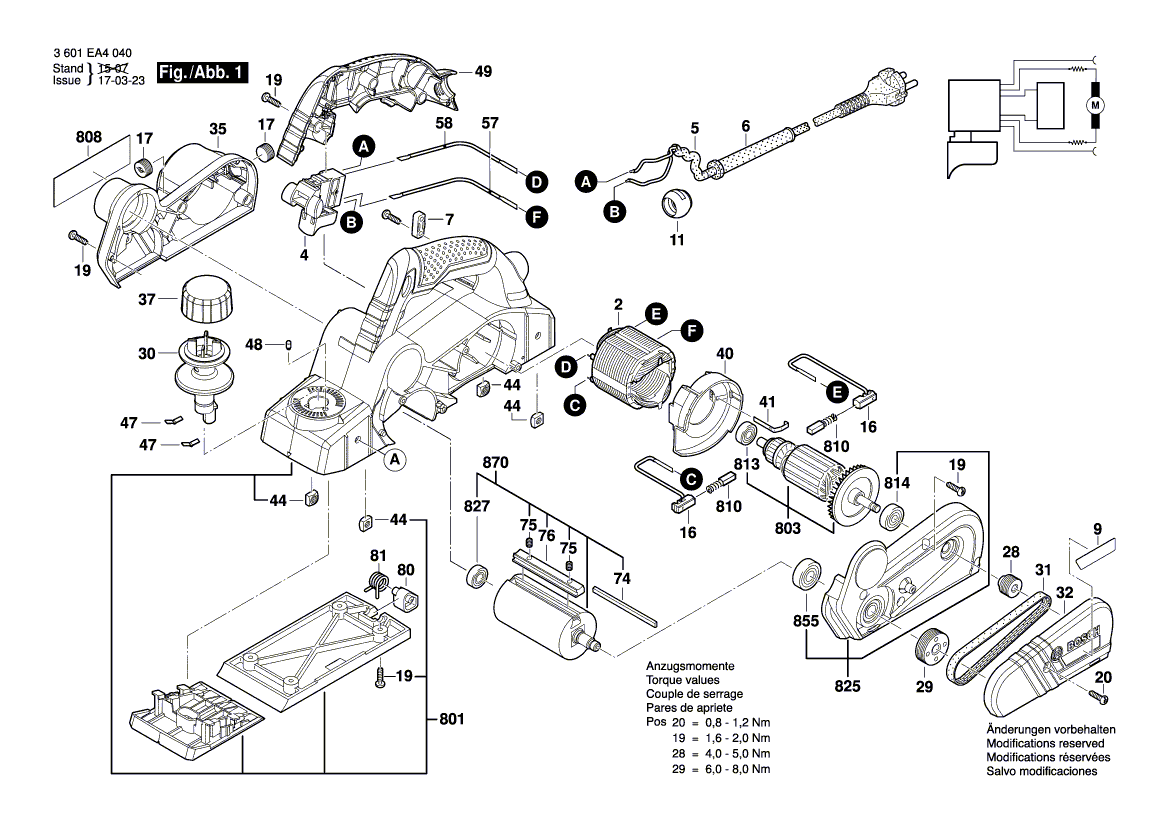 Ny äkta Bosch 2609110193 Planer Head