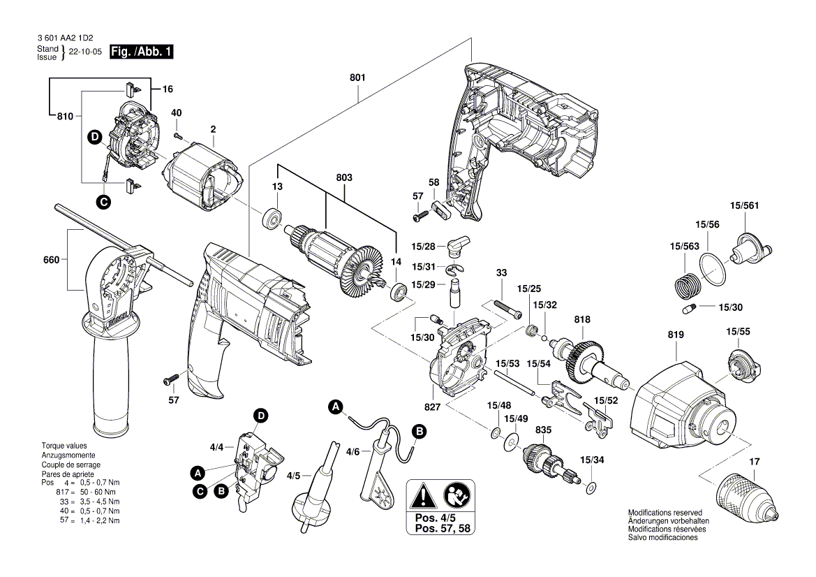 Nieuwe echte Bosch 2609199446 boorspindel