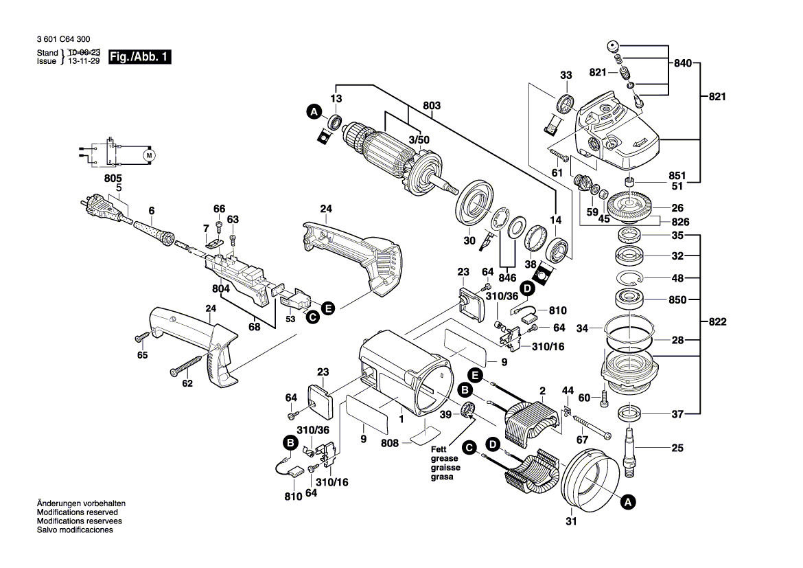 Neue echte Bosch 1603123060 Schleifspindel