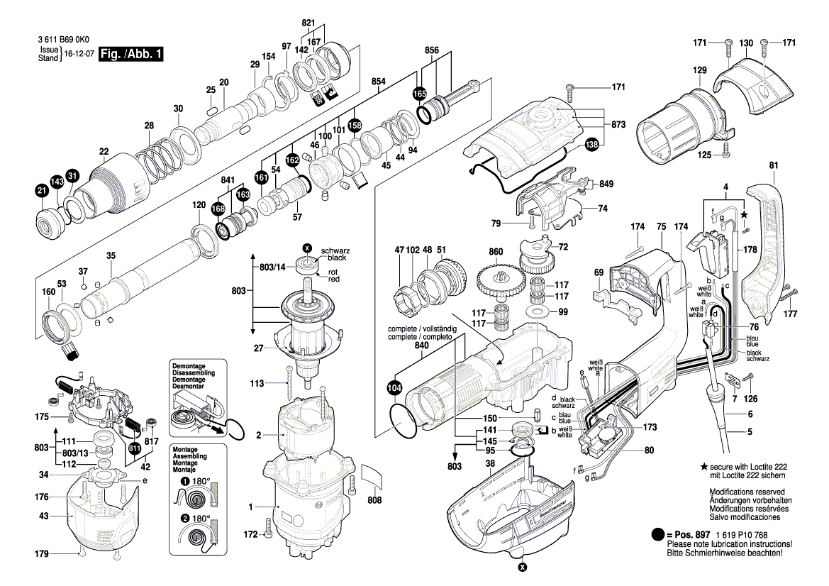 Новый оригинальный комплект быстроизнашивающихся деталей Bosch 1619P10768