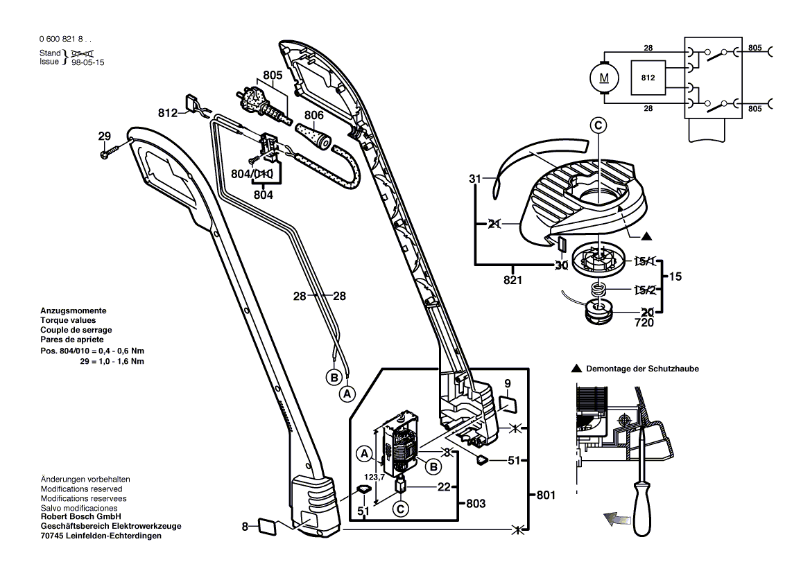 Nouveau véritable couverture de protection Bosch 1607000866