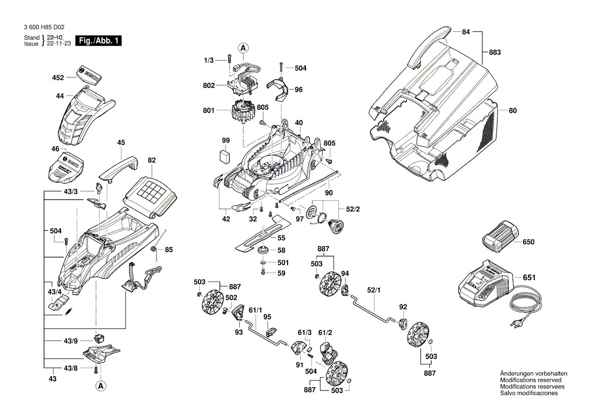 Ny ekte Bosch 1600A00J64 Motorhette