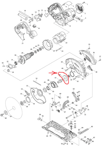 Nouveau authentique Makita 227755-4 Équipement hélicoïdal 40 pour HS6100 HS6101