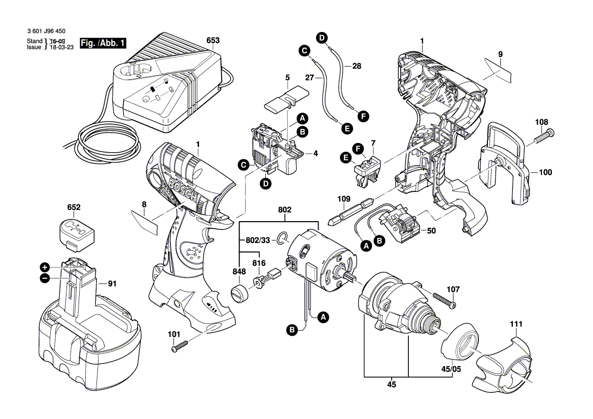 Neu Original Bosch 2609131223 Typenschild