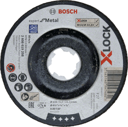 Neu Original Bosch 2608619258 X-LOCK Expert für Metall Schleifscheibe Für kleine