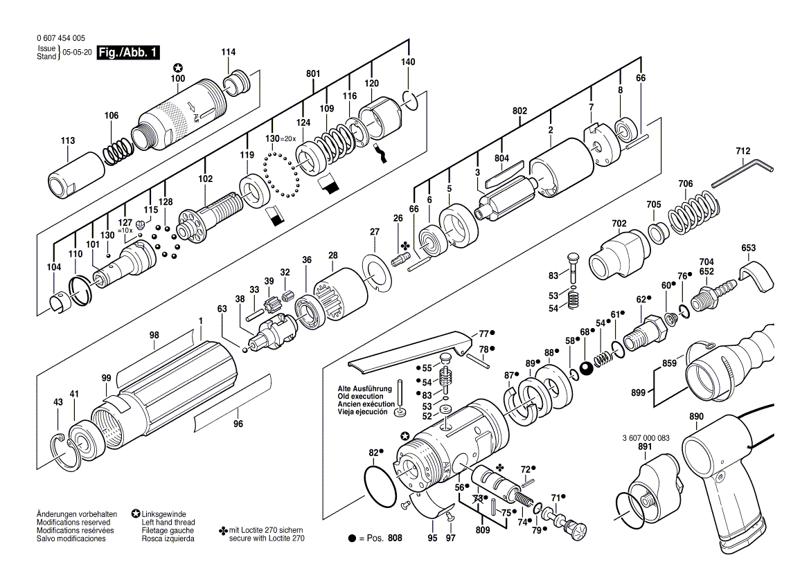 Nouveau véritable Bosch 3607031423 Assemblage de pièces de service