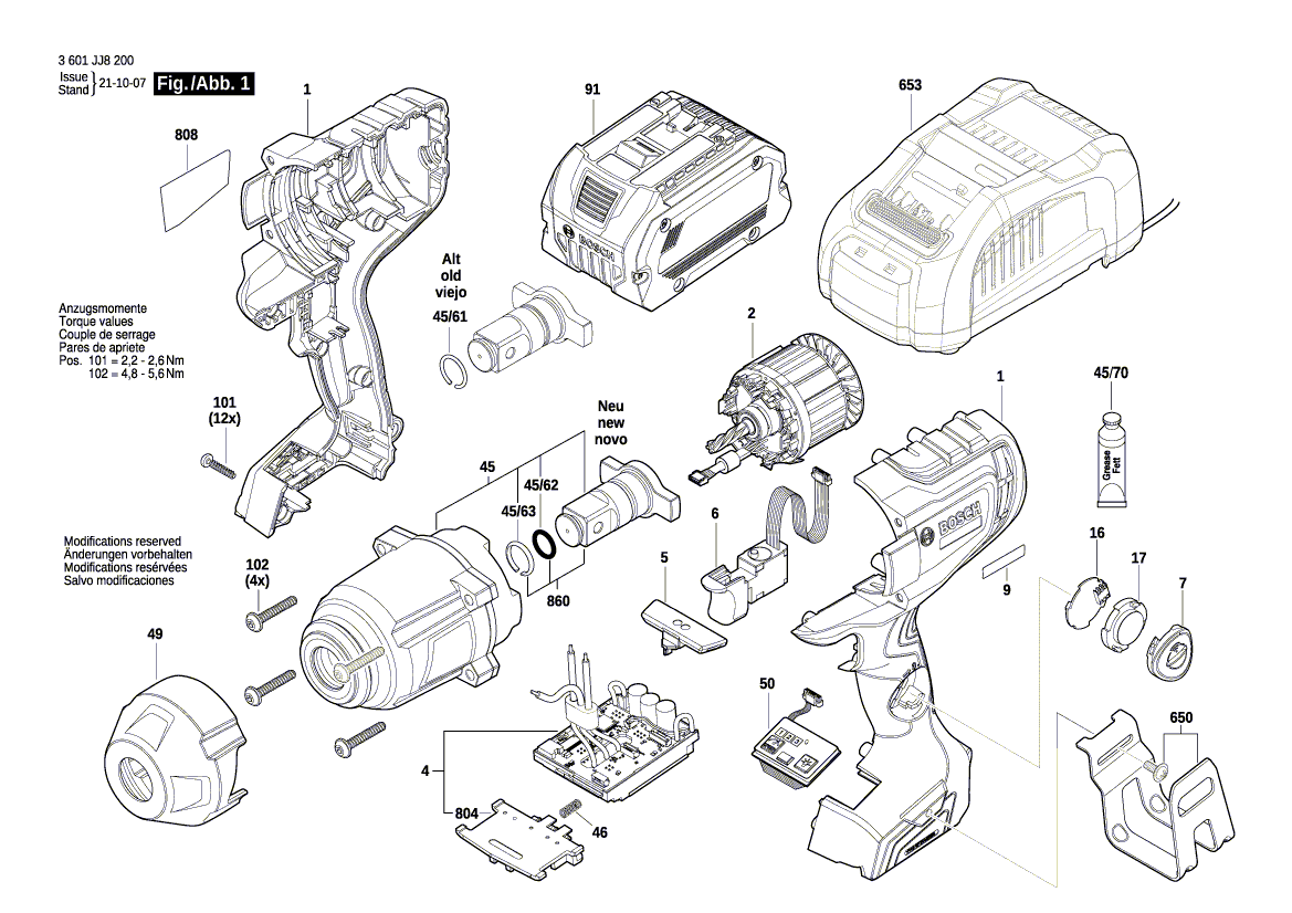 Nouveau véritable boîte de vitesses Bosch 1600A01RJ5