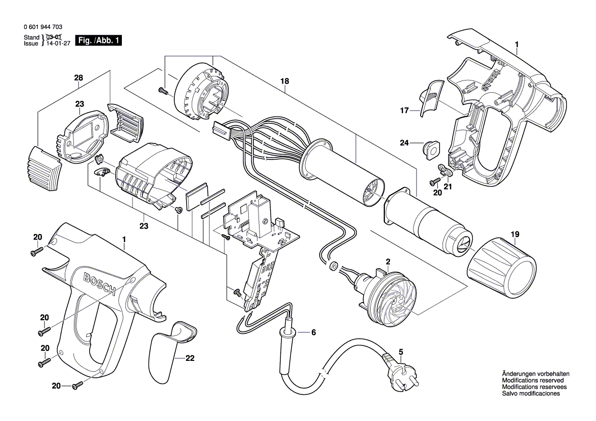 Ny ekte Bosch 1609203H78 Filterelement