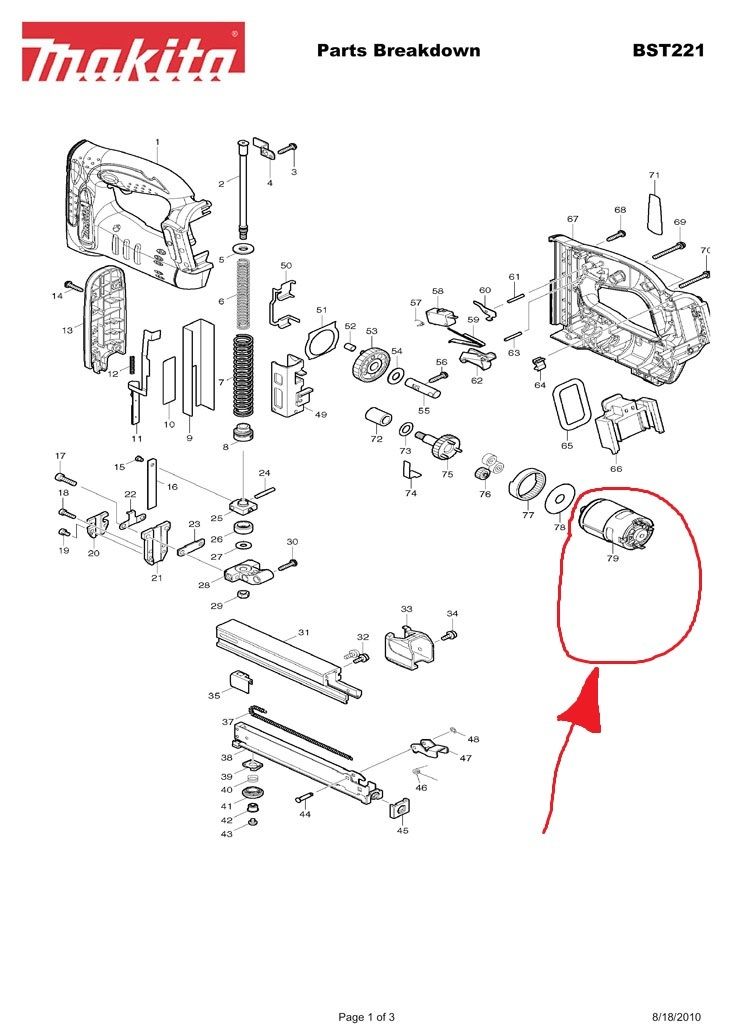 Neuer Original-Makita-Motor 629856-8 für BST220 14,4V