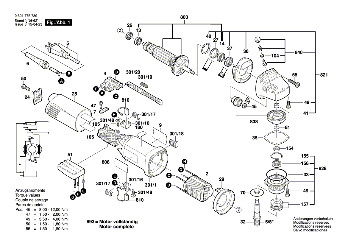 Nouveau véritable couverture Bosch 3605510047