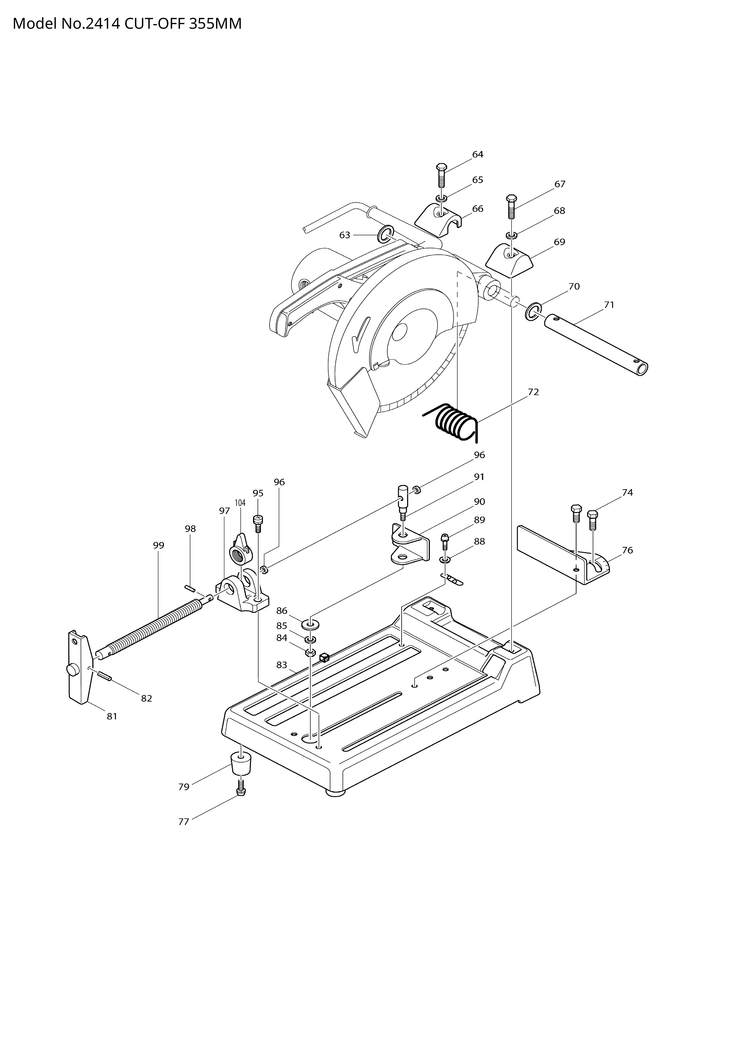 Makita 2414 — сборочный чертёж, лист 2, деталь 232047-8 поз. 087