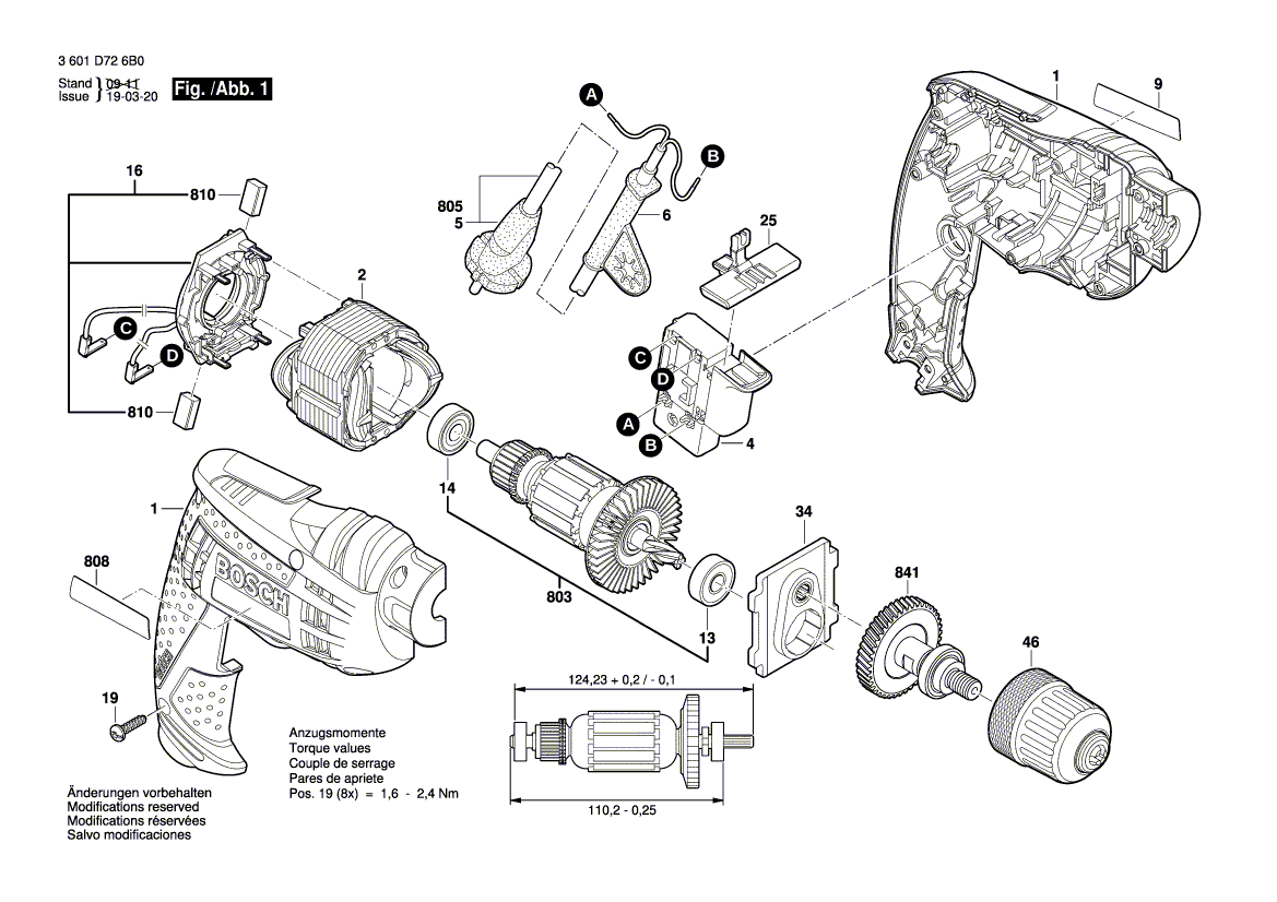 New Genuine Bosch 2609110746 Keyless Chuck