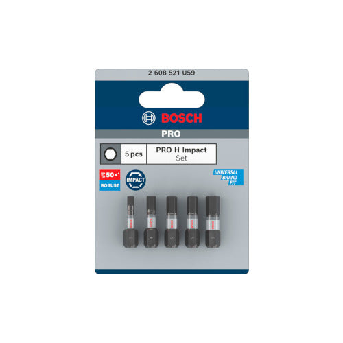 Bosch Kruvik. otsak komp. H3, H4, H5(X2),H6, L=25mm 2608521U59