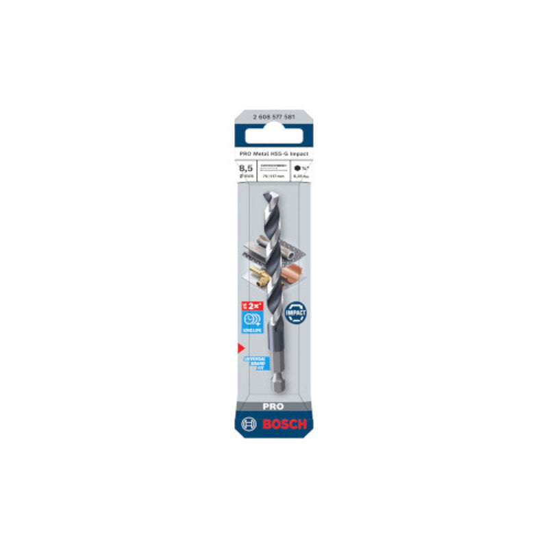 Bosch Metallipuuri HSS-G Hex 1/4'', 8.5x117mm, 1 tk. 2608577581