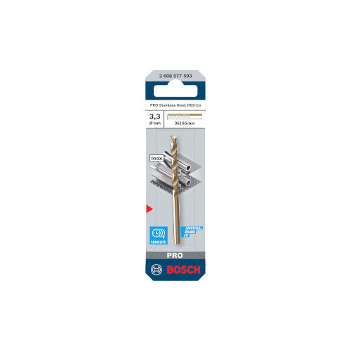 Bosch PRO HSS-Co metallipuur 3,3mm, 1 tk. 2608577593