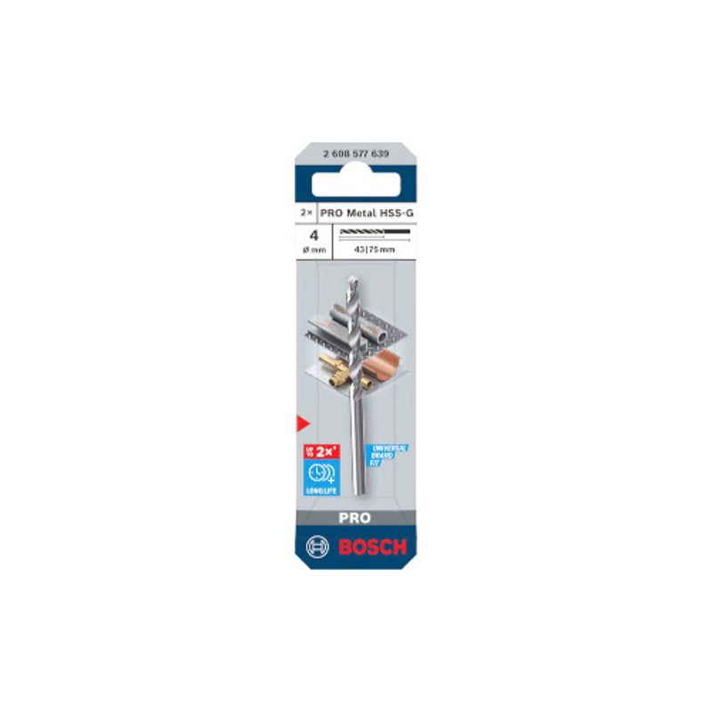 Bosch PRO HSS-G metallipuur 4,0mm, 2 tk. 2608577639